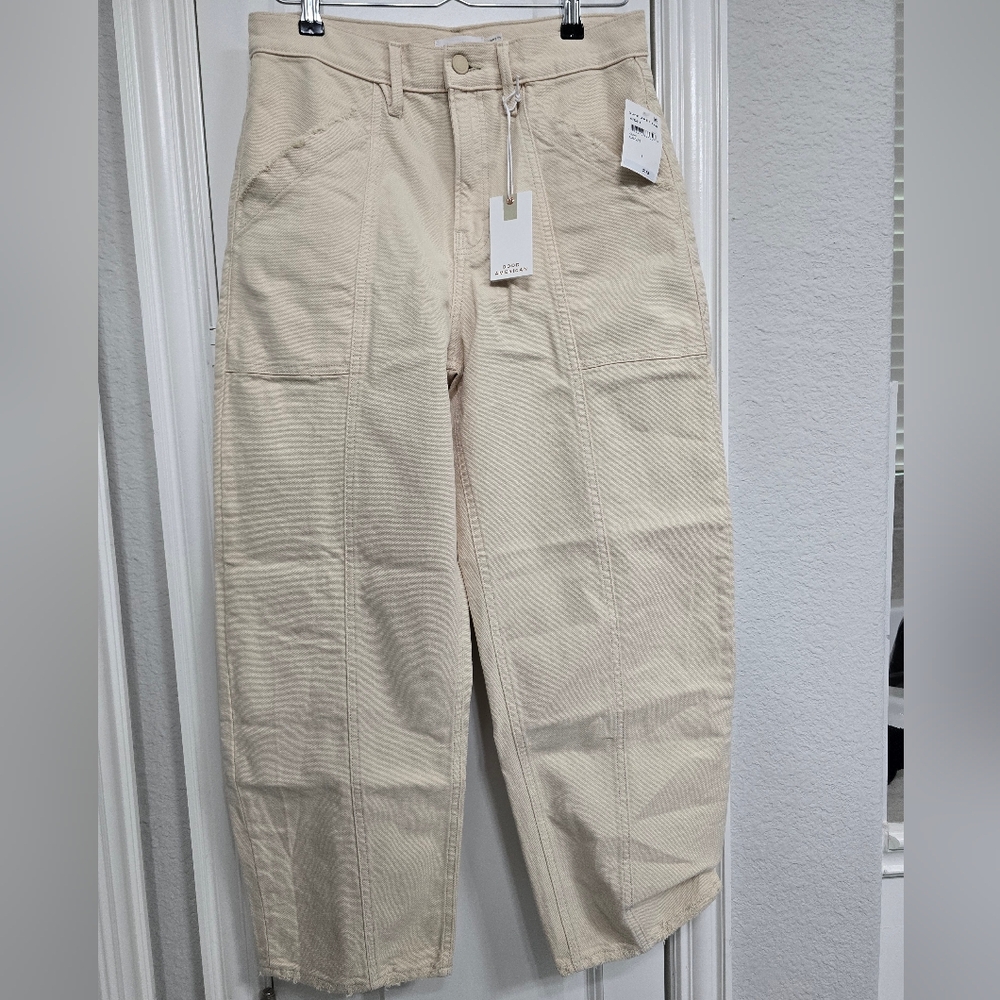 Good American Canvas Cropped Barrel Pants
